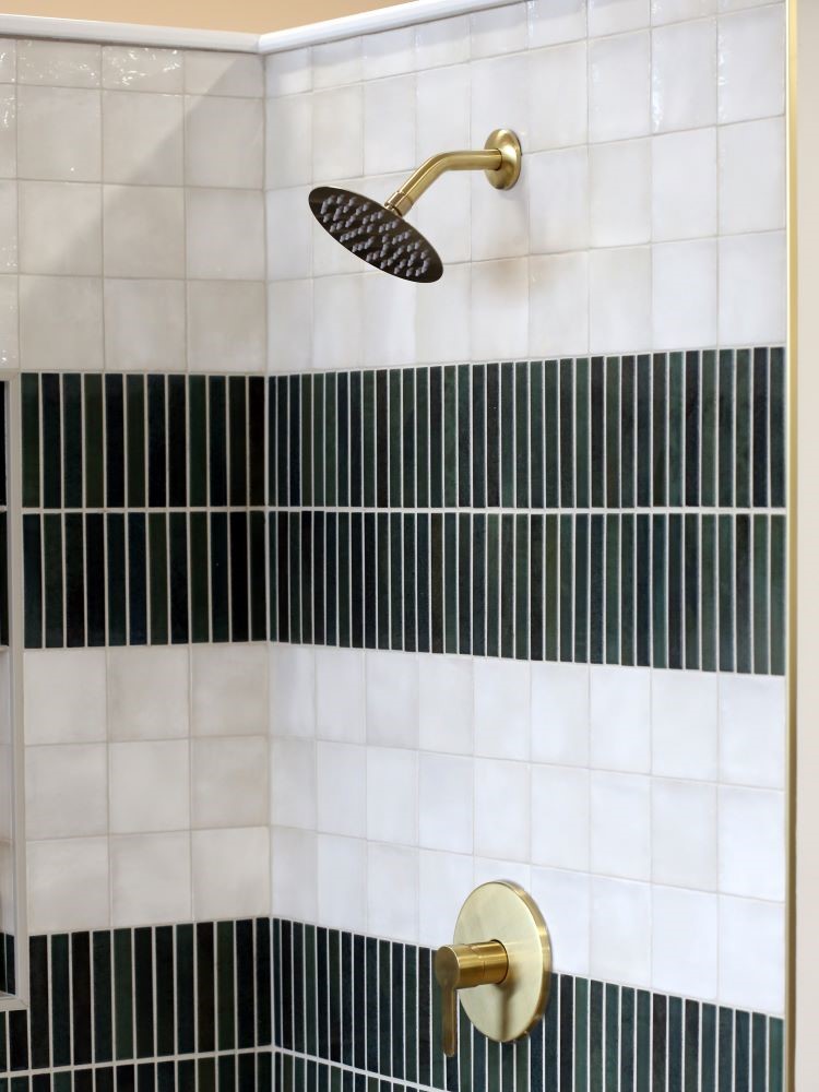 custom shower in tile showroom in Denver, PA